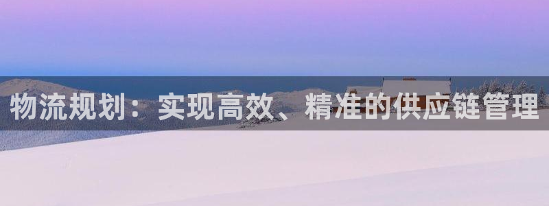 超凡国际麻将胡了在线试玩：物流规划：